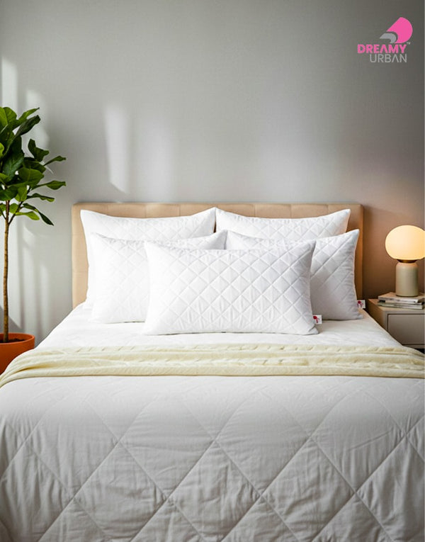 Premium Quilted King Size Pillow paired with coordinated quilted bedding