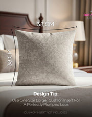 Set of 2 Light Grey Decorative Throw Pillow Covers for Sofa & Bed Cushions