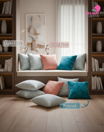 Buy Solid Sofa Cushion Covers Set of 2 Online India | Water Resistant | Hidden Zipper | Easy Clean 3