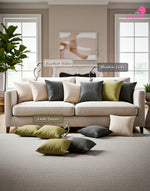 Sofa Cushion Covers Set of 2 | Water Resistant | Hidden Zipper | Easy Clean 3