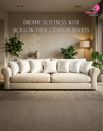 Load image into Gallery viewer, Soft white cushion pads inner arranged on beige sofa in modern living room