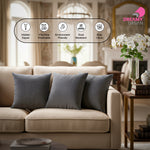 Sofa Cushion Covers Set of 2 | Water Resistant | Hidden Zipper | Easy Clean 6